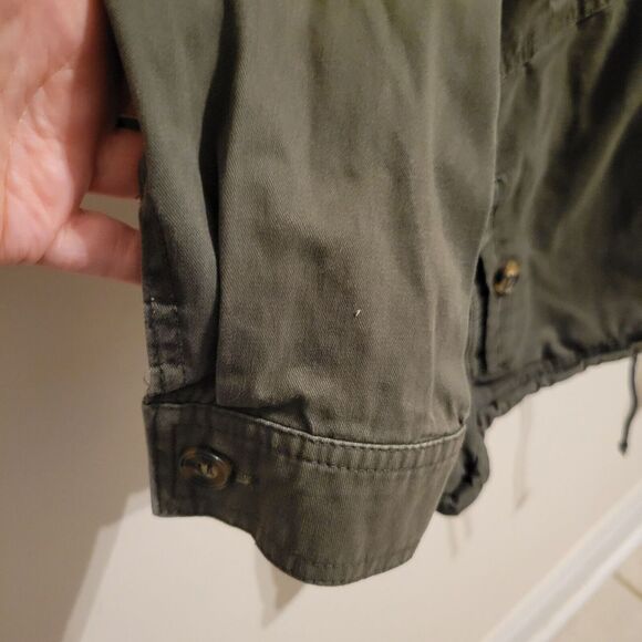 Ashley‎ 26 International Jacket Womens L Green Utility Hooded Cropped Trendy - Picture 7 of 16